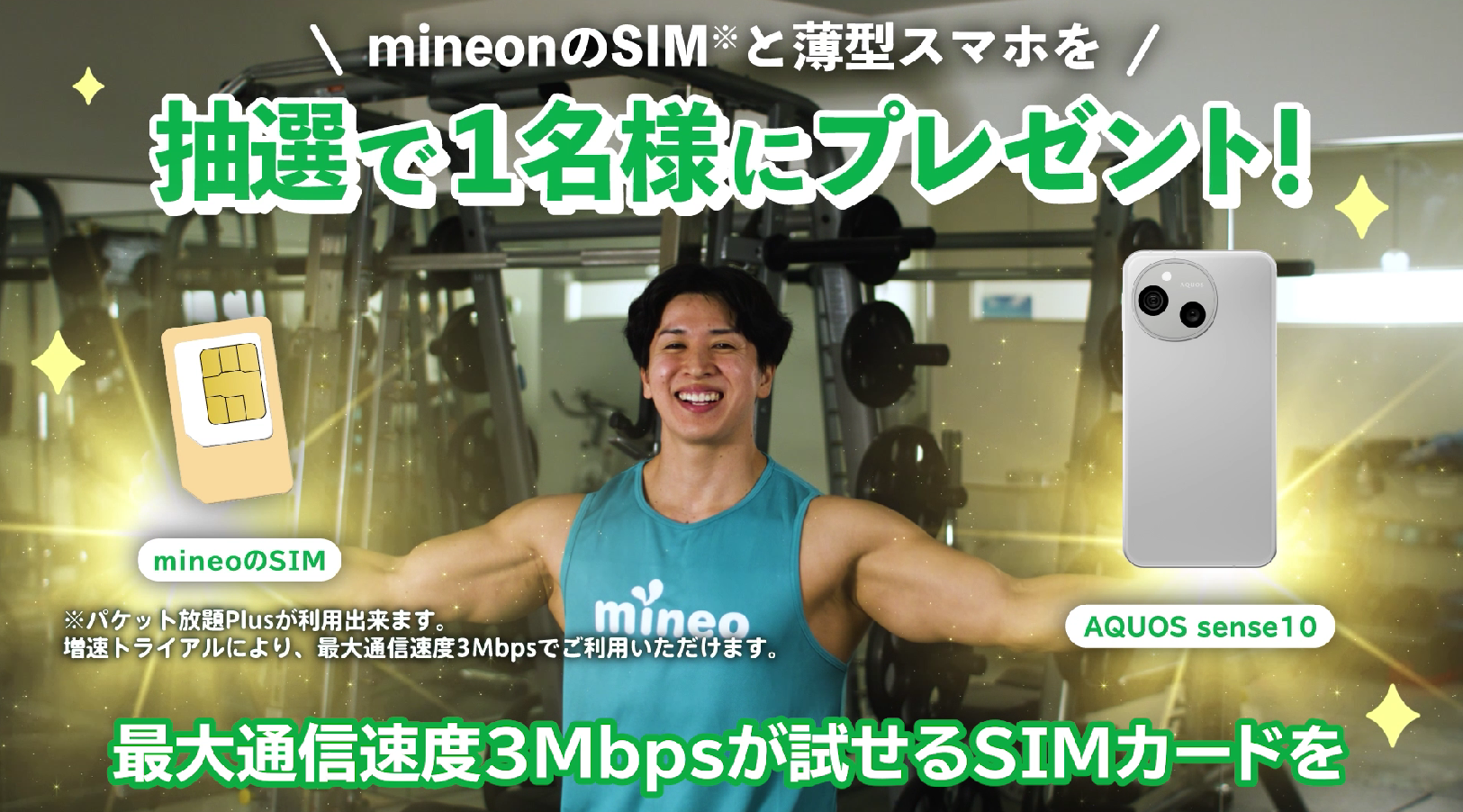 mineo マッチョ　キャンペーン